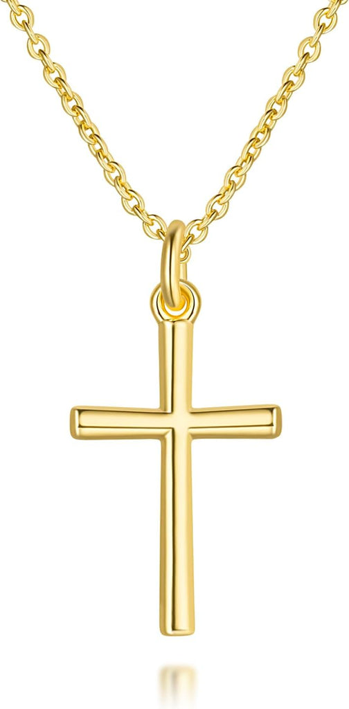 AMELINE 14K Gold Cross Necklaces for Women Gold Cross Chain Minimalist Pendant Small Necklace for Women Jewelry