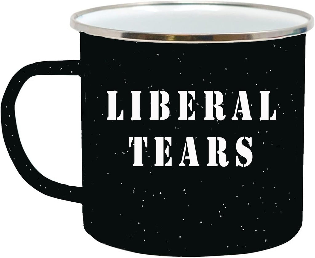 Rogue River Tactical Large Funny Liberal Tears Camp Mug Enamel Camping Coffee Cup Gift Conservative Republican