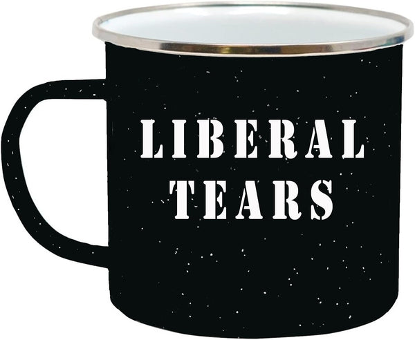Rogue River Tactical Large Funny Liberal Tears Camp Mug Enamel Camping Coffee Cup Gift Conservative Republican