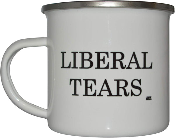 Rogue River Tactical Funny Liberal Tears Camp Mug Enamel Camping Coffee Cup Gift Conservative Republican