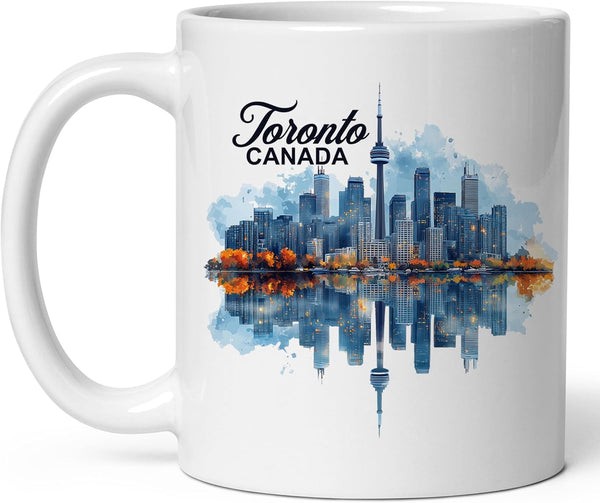 Toronto Canada Ceramic Coffee Mug 11oz Lakefront Skyline - Tea Coffee Mug with Comfortable Grip - Unique Travel Gift Cup for Office or Home - Vibrant Long-Lasting Print ID44991