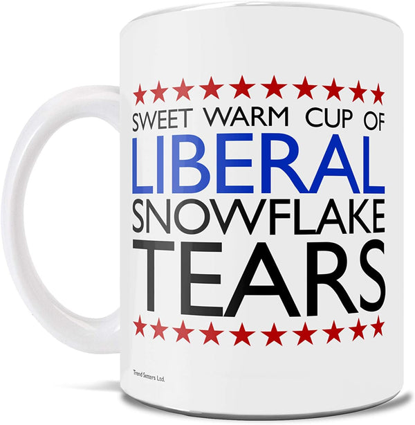 Trend Setters Liberal Snowflake Tears \u2013 Republican Political Merchandise \u2013 11 oz White Ceramic Mug \u2013 Perfect for Gifting or Collecting