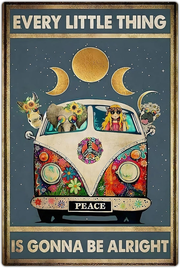 Retro Hippie Decor Wall Art Poster - 
