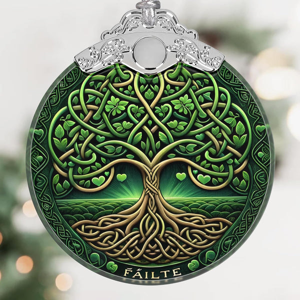 Tree of Life Stained Glass Hanging Ornament - Christmas Tree Decoration, Holiday Ornament, Gift Idea