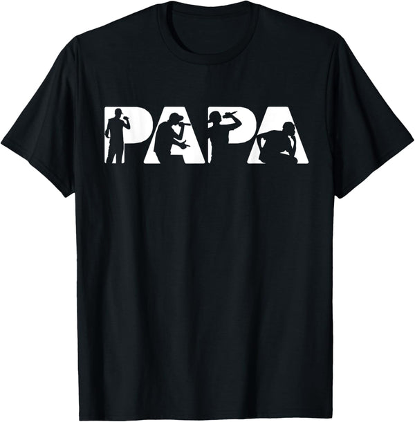 Mens Rapper Dad T Shirt, Funny Papa Rapper Father Gift