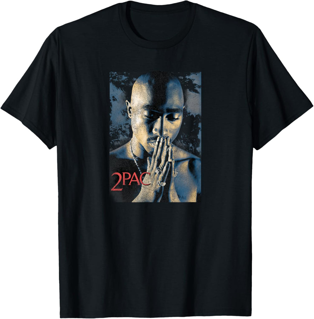 TUPAC SHAKUR Tupac Grunge Praying Unisex-Kids Black Short Sleeve