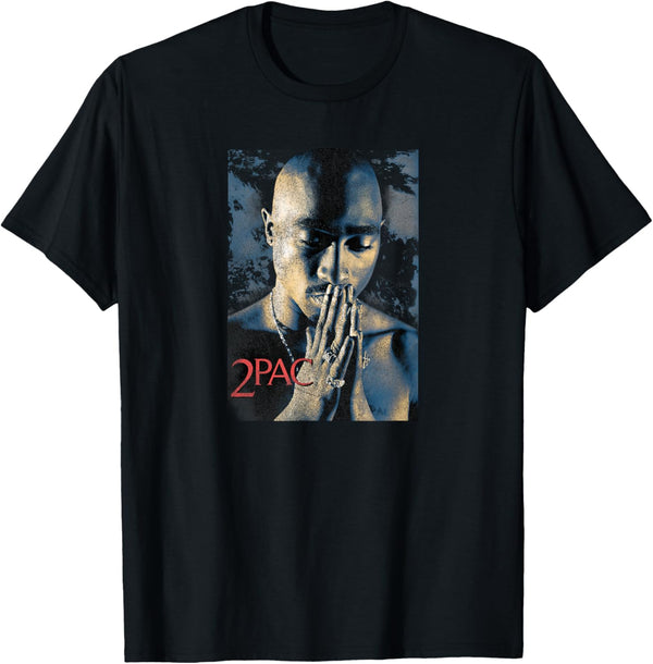 TUPAC SHAKUR Tupac Grunge Praying Unisex-Kids Black Short Sleeve